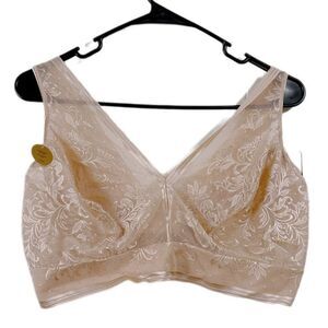 Wacoal Cream Lace Bra with‎ Full Coverage and Wide Straps